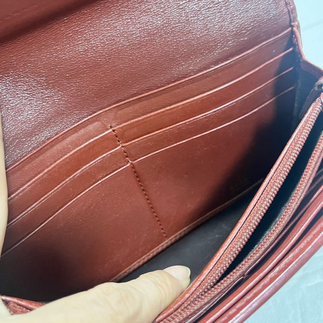 GUCCI✨長財布　インターロッキング　GGキャンバス 金具ロゴ　ボルドー
