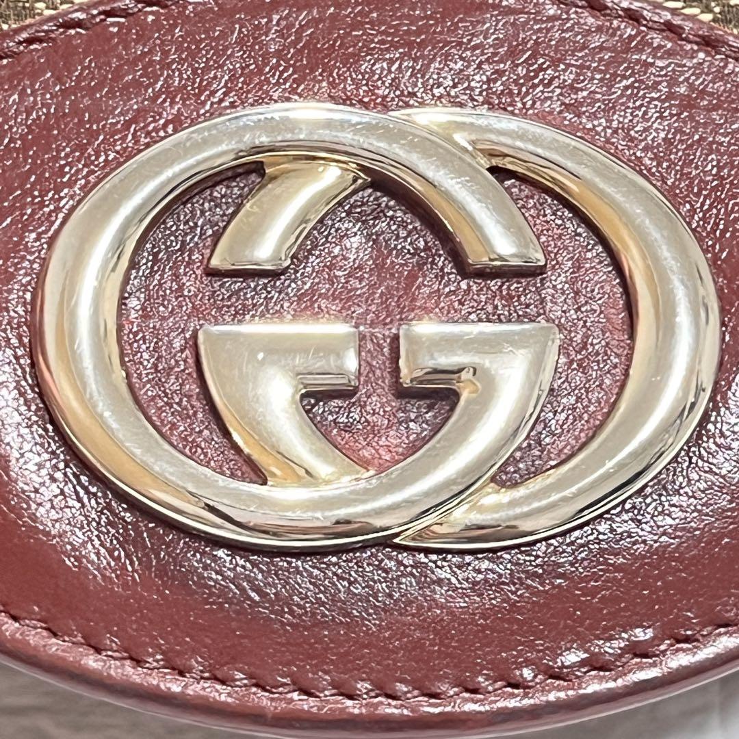 GUCCI✨長財布　インターロッキング　GGキャンバス 金具ロゴ　ボルドー