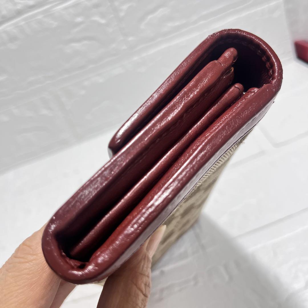 GUCCI✨長財布　インターロッキング　GGキャンバス 金具ロゴ　ボルドー