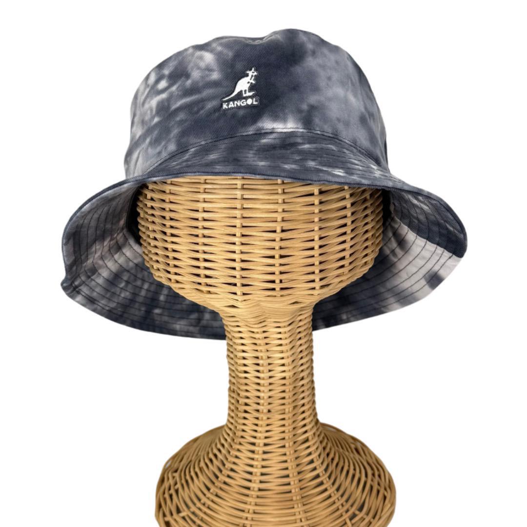 BIGサイズ　KANGOL　バケットハット　タイダイ柄　ブラック系　XLサイズ