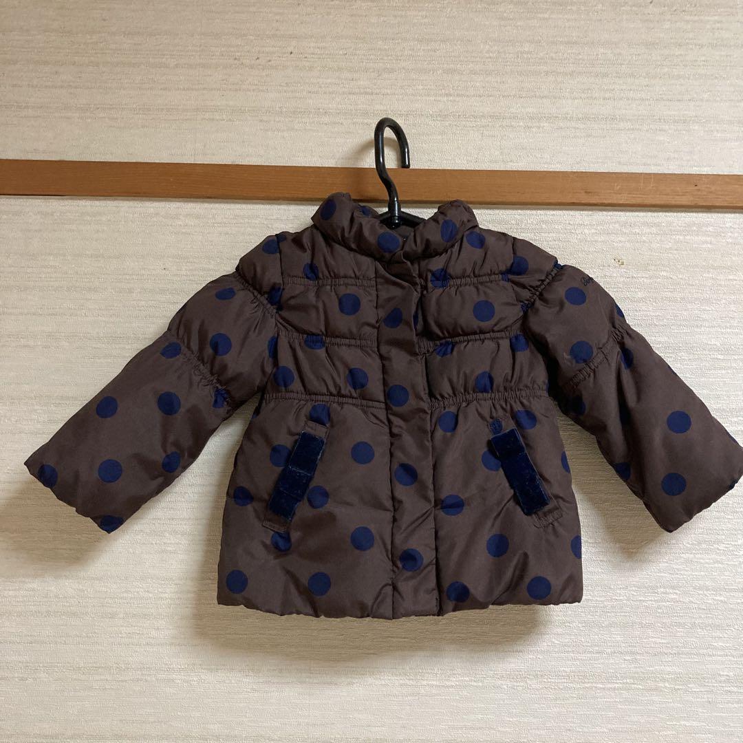 お歳暮 ベビー用　アウター ブラウン水玉　90 べべ　Bebe