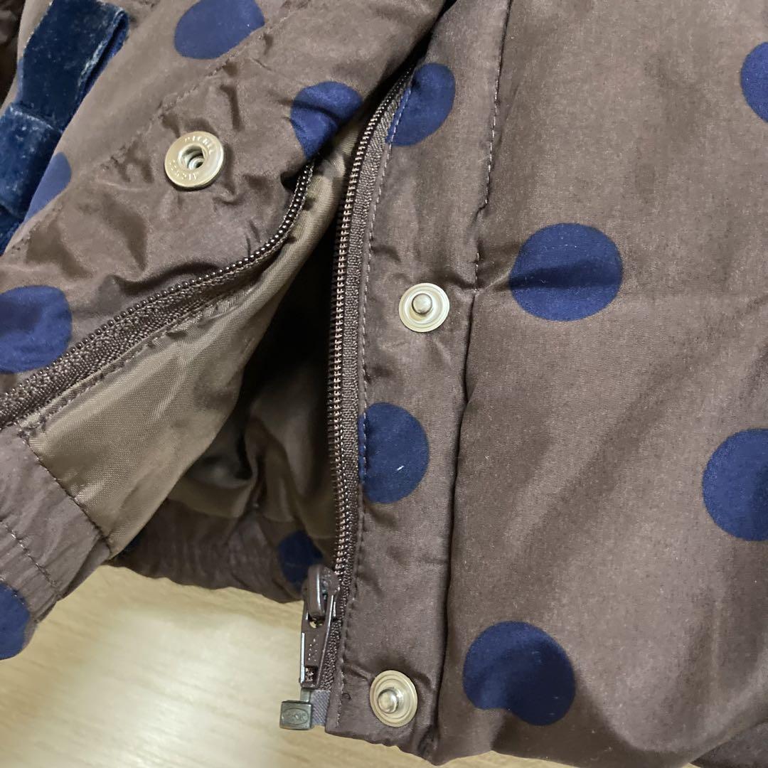 お歳暮 ベビー用　アウター ブラウン水玉　90 べべ　Bebe