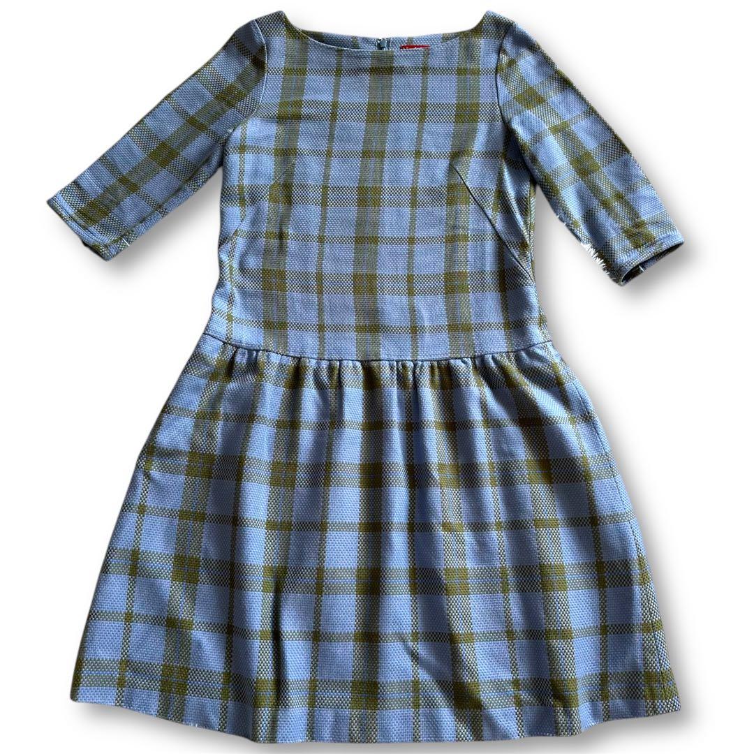 【美品】Yorkland チェック柄 平織 ワンピース 7AR