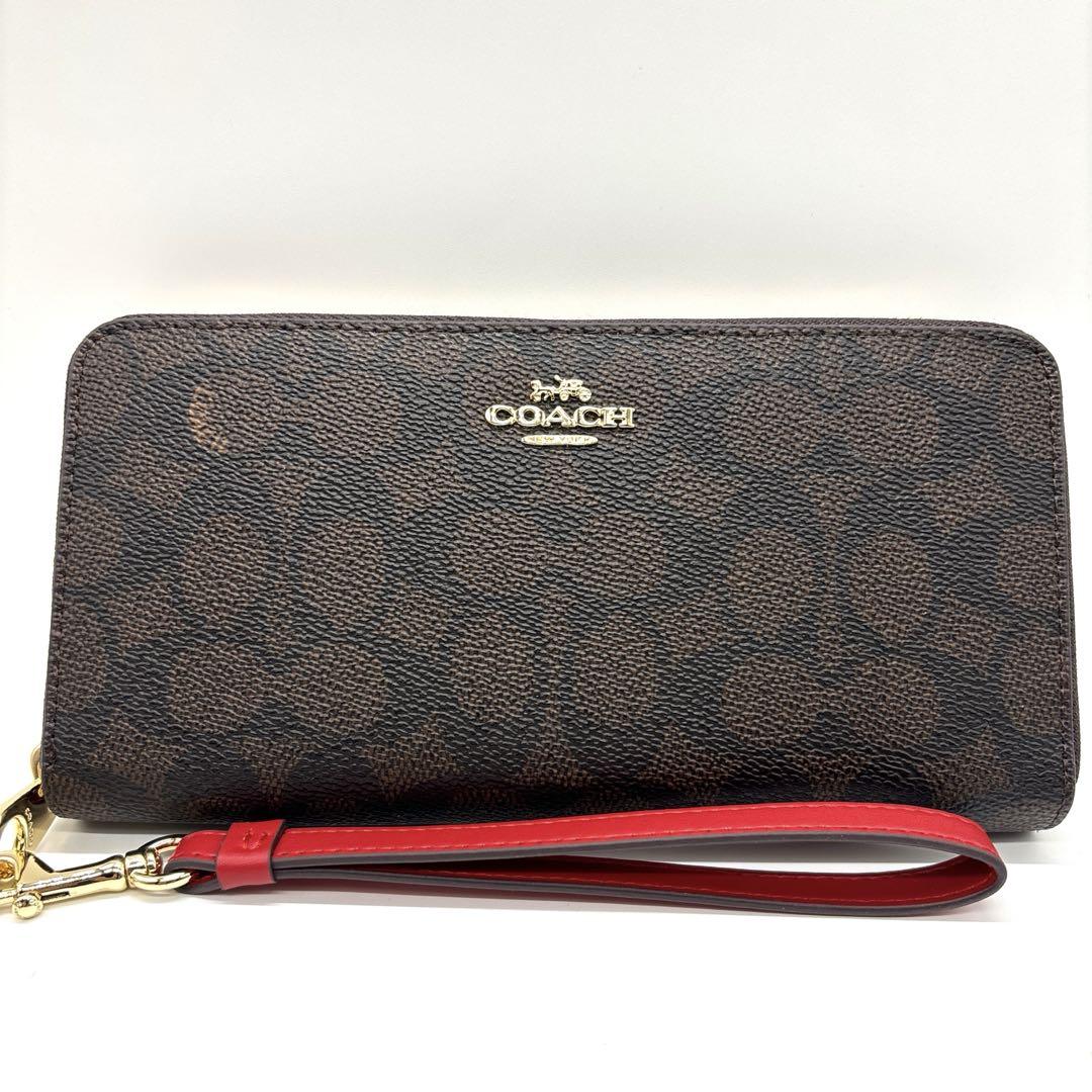 【新品未使用】COACH/コーチ長財布　CW778 ウォルナット/ボールドレッド 新品未使用】COACH/コーチ長財布 CW778 ウォルナット/ボールド