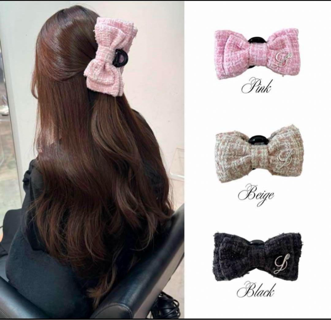 パリコレクション ルミニョン tweed メルカリ - ピンク ヘアクリップ clip hair ribbon ヘアアクセサリー