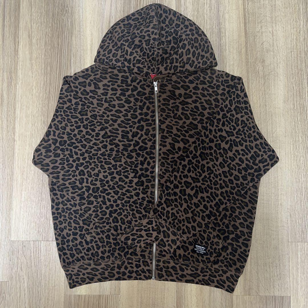 Supreme Hooded Zip Up Thermal leopard - メルカリ