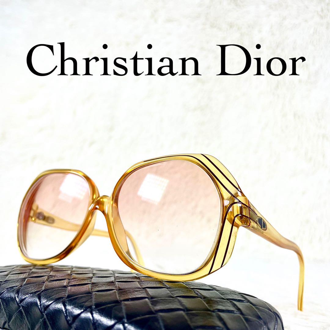 極美品 Christian Dior ビンテージメガネ イエローフレーム