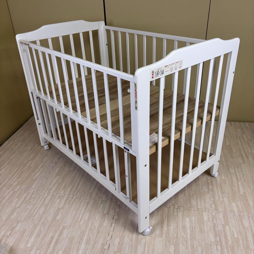 除菌清掃済　☆美品☆　カトージ　タチベッド　ホワイトJ　すのこ床板　ハイタイプ