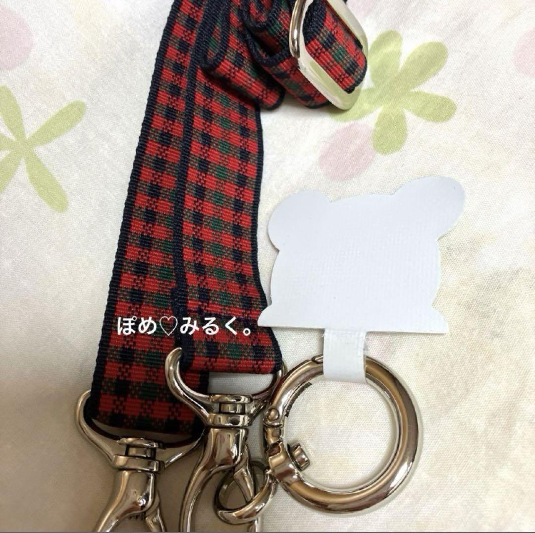 完売品】ファミリア☆チェックショルダーストラップ☆スマホ 完売品】ファミリア☆チェックショルダーストラップ☆スマホ