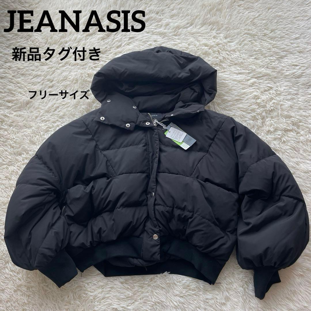 【新品タグ付き】ジーナシス 袖ボリューム ダウン ショート フリーサイズ 黒 F