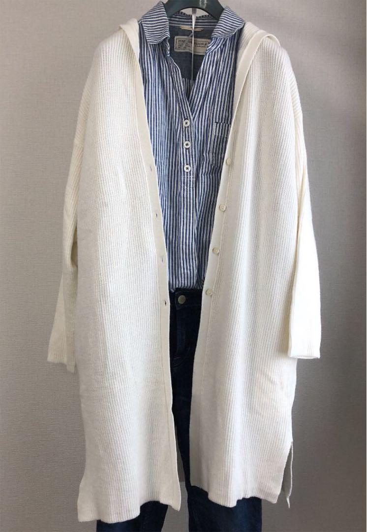 直販人気商品 MELROSE claire メルローズクレール 片畦フーデットカーディガン 直販人気商品 MELROSE claire メルローズクレール 片畦フーデットカーディガン