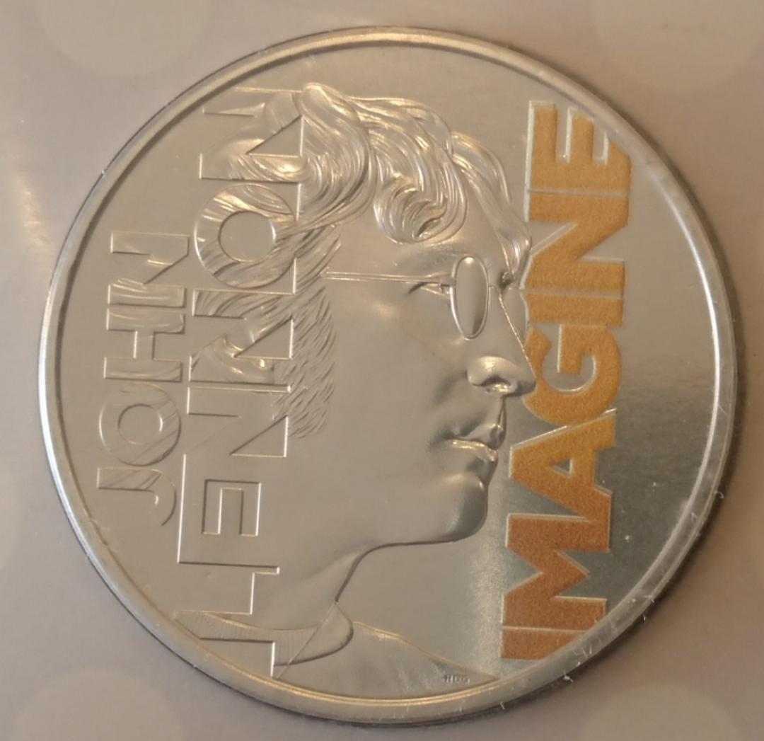 2025 イギリス ジョン・レノン イマジン 50周年 カラー 白銅貨 2025 イギリス ジョン・レノン イマジン 50周年 カラー 白銅貨