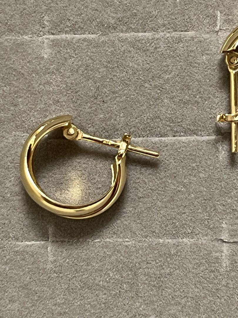 美品　ジュエリーツツミ　K18 イエローゴールド　フープピアス