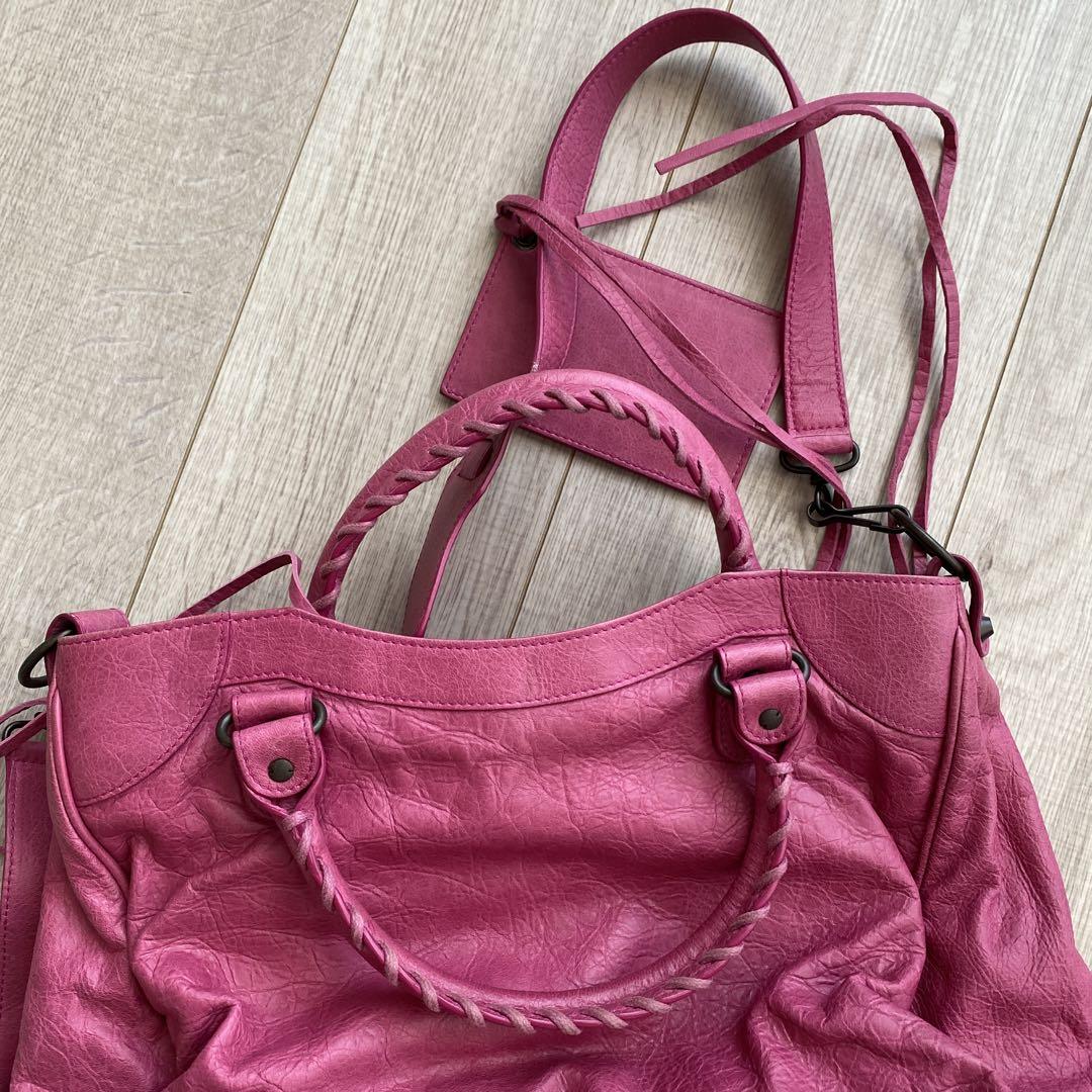 BALENCIAGA バレンシアガ シティ ピンク バレンシアガザ シティ 2WAY ピンク レディース ラムスキン