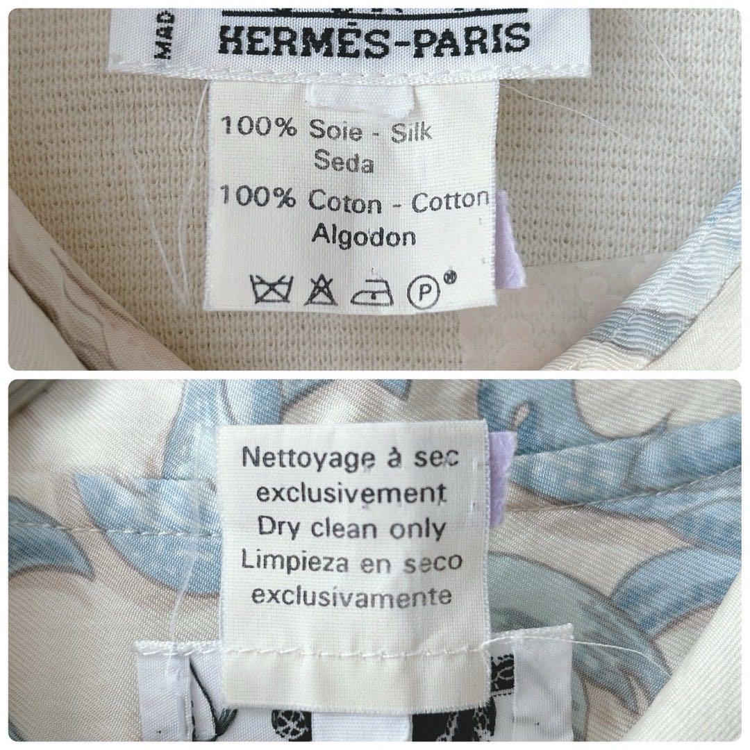 稀少✨オールド HERMES エルメス 半袖シャツ スカーフ柄 シルク