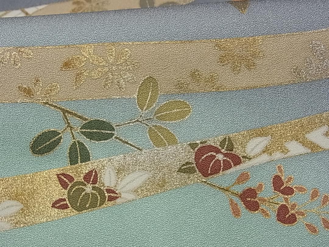 訪問着 鬘帯花文 菊 桜 金銀彩 mop1547