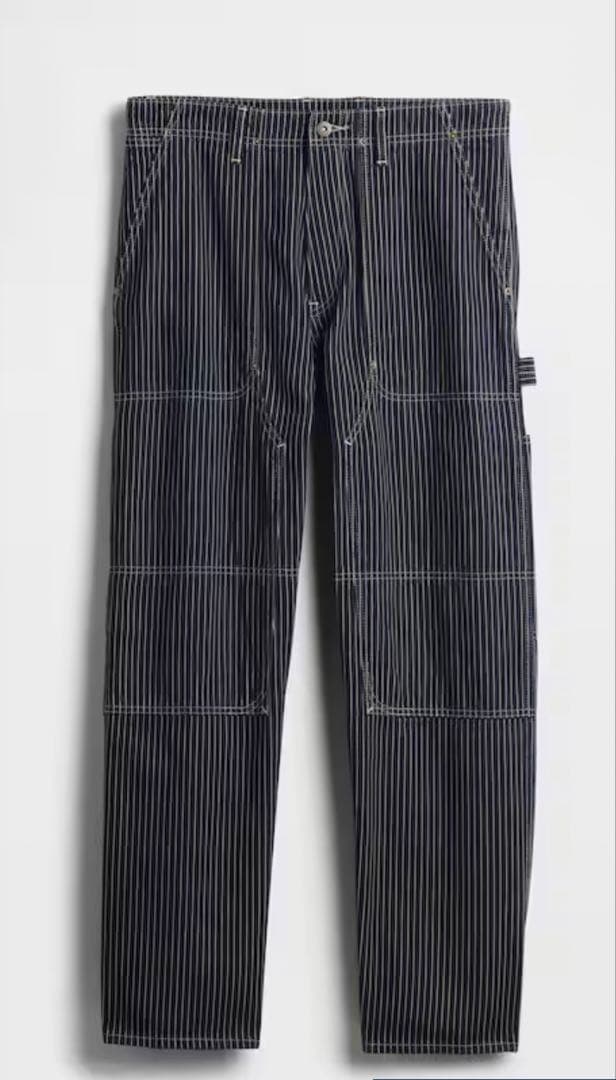 GAP バギーカーペンターデニム　ダークストライプ　ヒッコリー　W30/L30