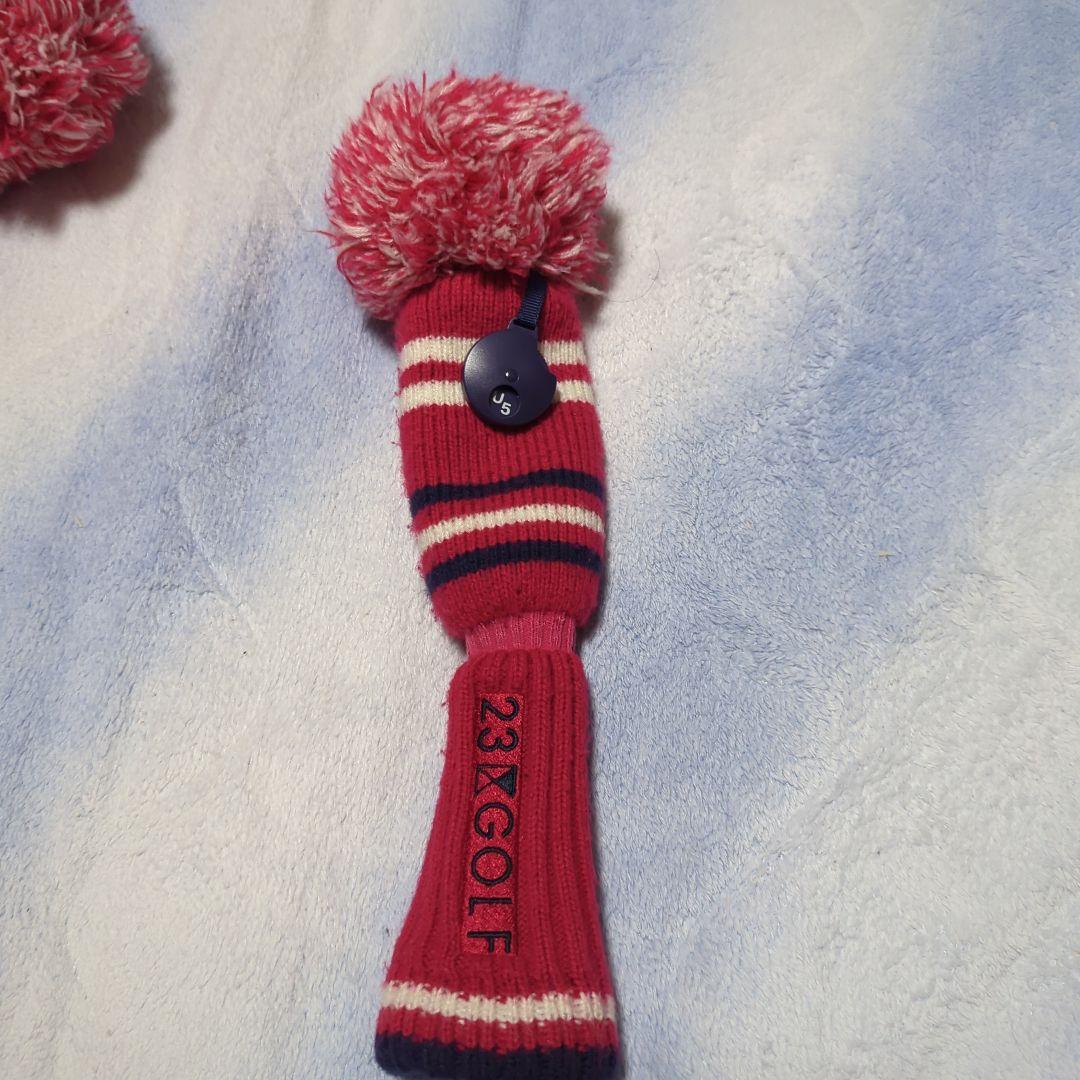 23区GOLF ヘッドカバー 3個セット ピンク系 23区GOLF ヘッドカバー 3個セット ピンク系