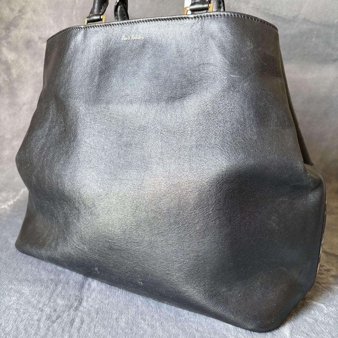 美品】Paul Smith スペイン製 ハンドバッグ オールレザー 花柄