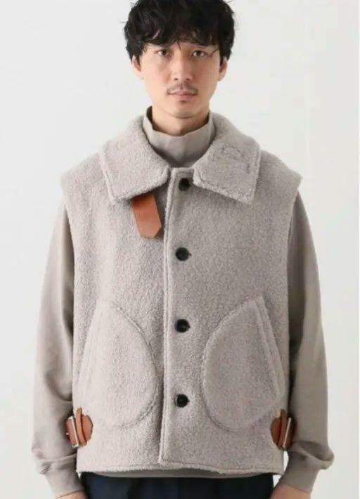 希少】URU/ウル ACRYLIC WOOL BOA VEST 21AW