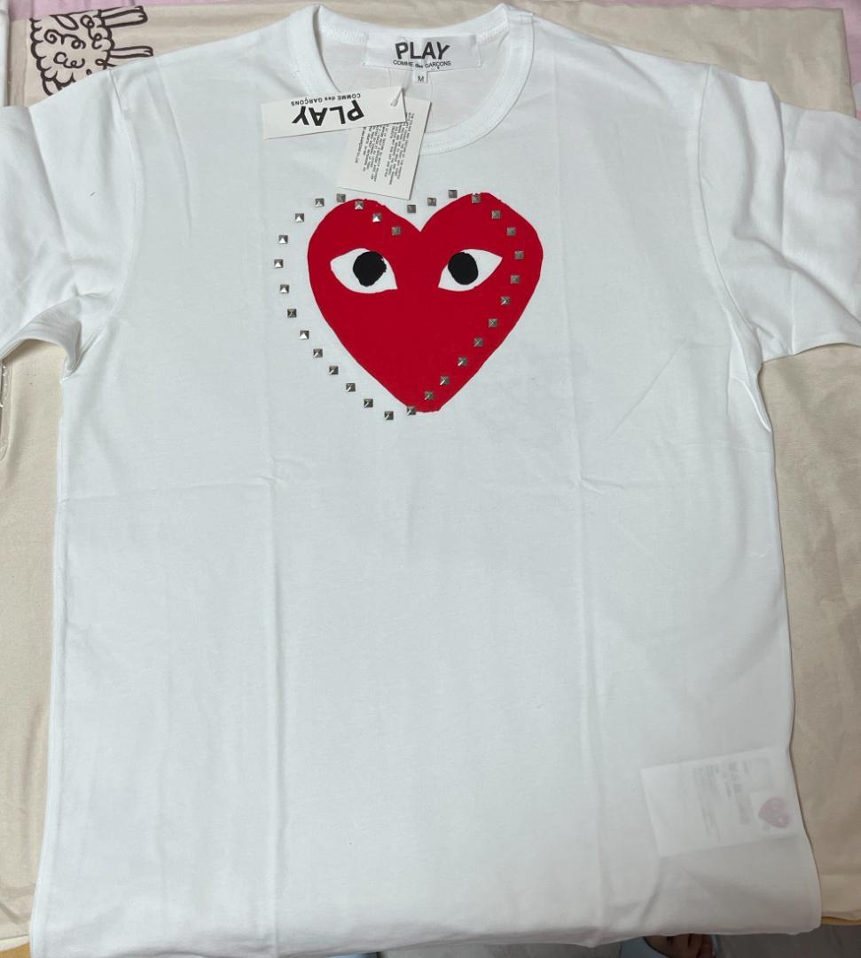 コムデギャルソン プレイ 新品 スタッズ Mサイズ heart RED コムデギャルソン プレイ 新品 スタッズ Mサイズ heart RED