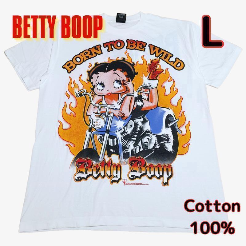 メンズ Tシャツ L バイク BETTY BOOP ベティちゃん ビッグ メンズ Tシャツ L バイク BETTY BOOP ベティちゃん ビッグ