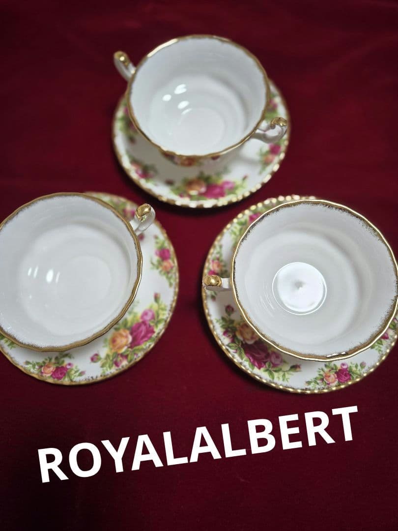 ロイヤルアルバート カントリーローズ3客セット目立った傷や汚れなし