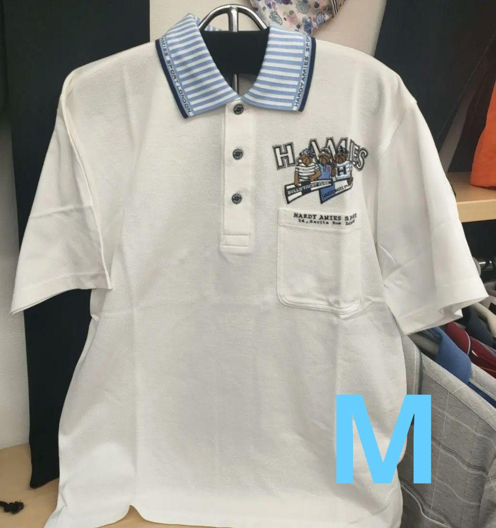 【最新入荷】 HARDY AMIES SPORT ポロシャツ ホワイト М メンズ メンズウェア