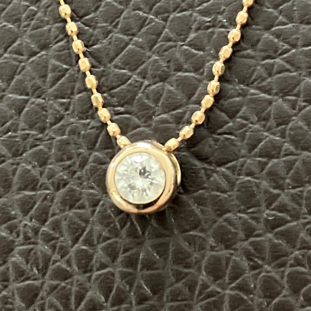 天然ダイヤモンド　ピンクゴールド　ネックレス　0.15ct
