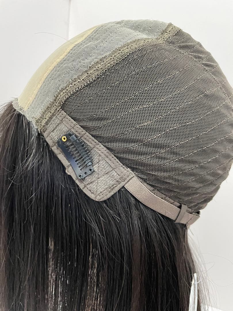 フルウィッグ人毛100%人毛ウィッグ医療ウィッグロングストレート広い頭皮