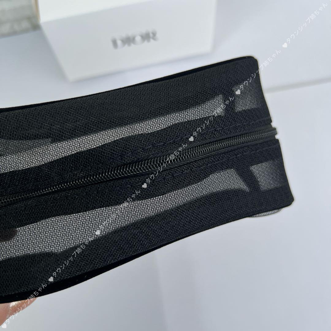 ケンケン 　DIOR ブラックメッシュポーチ 箱付き　新品2点