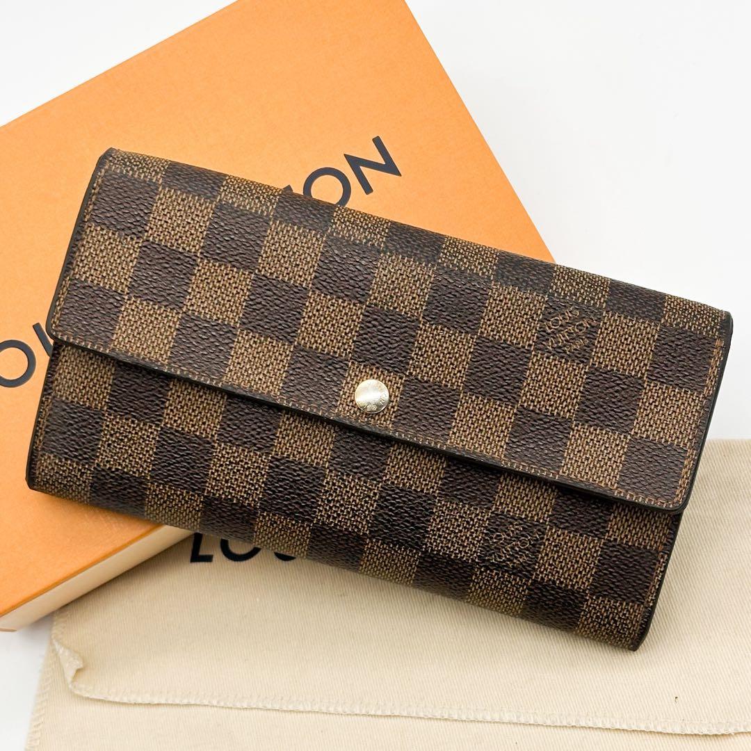 ルイヴィトン ポルトフォイユ サラ ダミエ 二つ折り 長財布 ブラウンLOUIS VUITTON