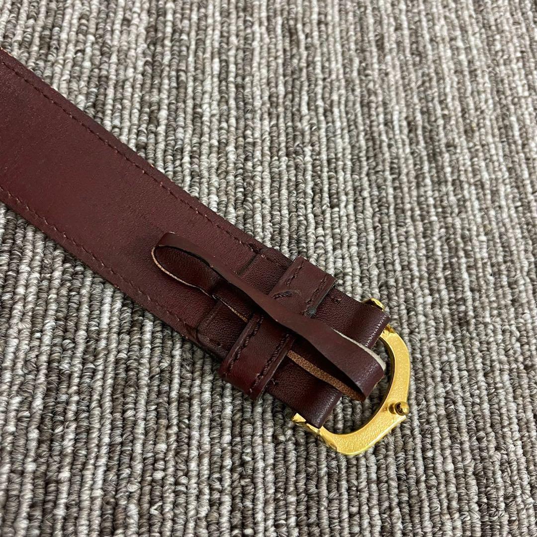 Cartier　カルティエ　レザー　ベルト　ボルドー