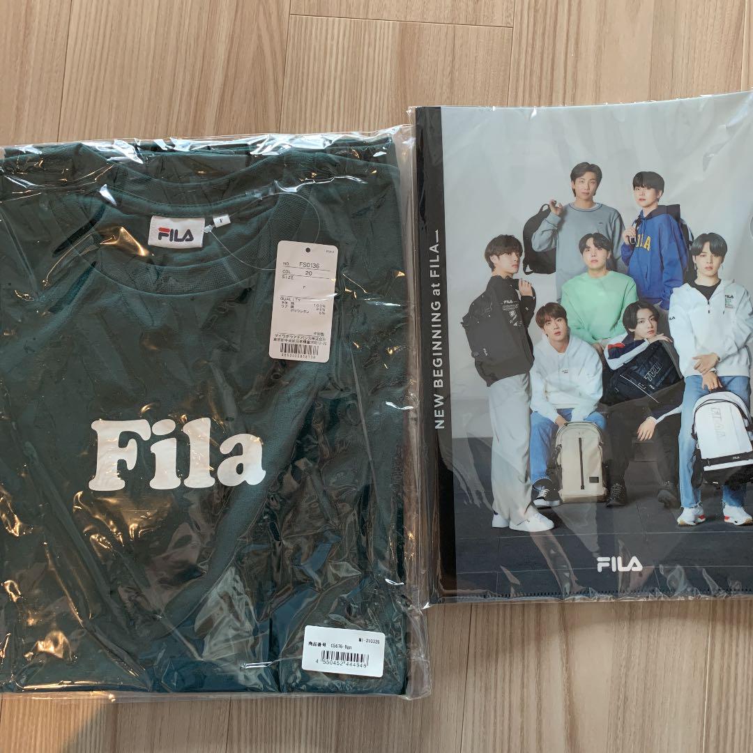 bts fila tシャツ ジミン クリアファイルつき - メルカリ
