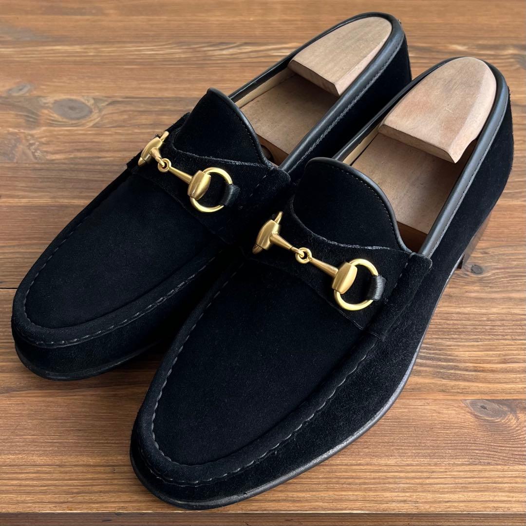 ITALY製 GUCCI ホースビットローファー 黒金 39 1 2 24.524.5cm GUCCI