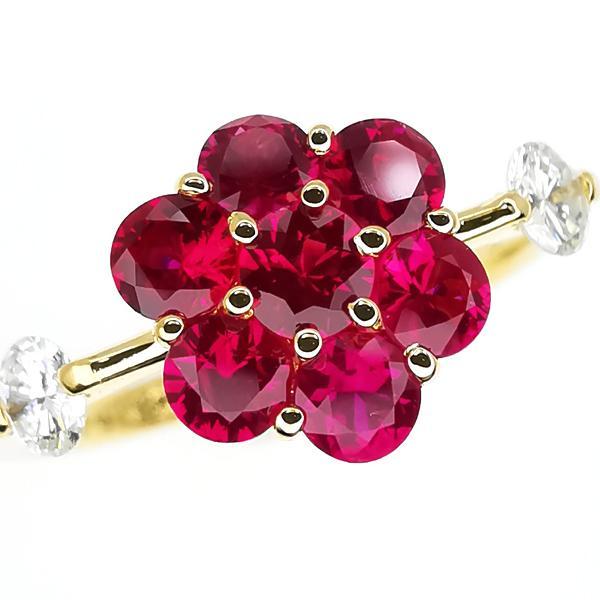 K18 ルビー ダイヤ リング 0.79ct 0.19ct