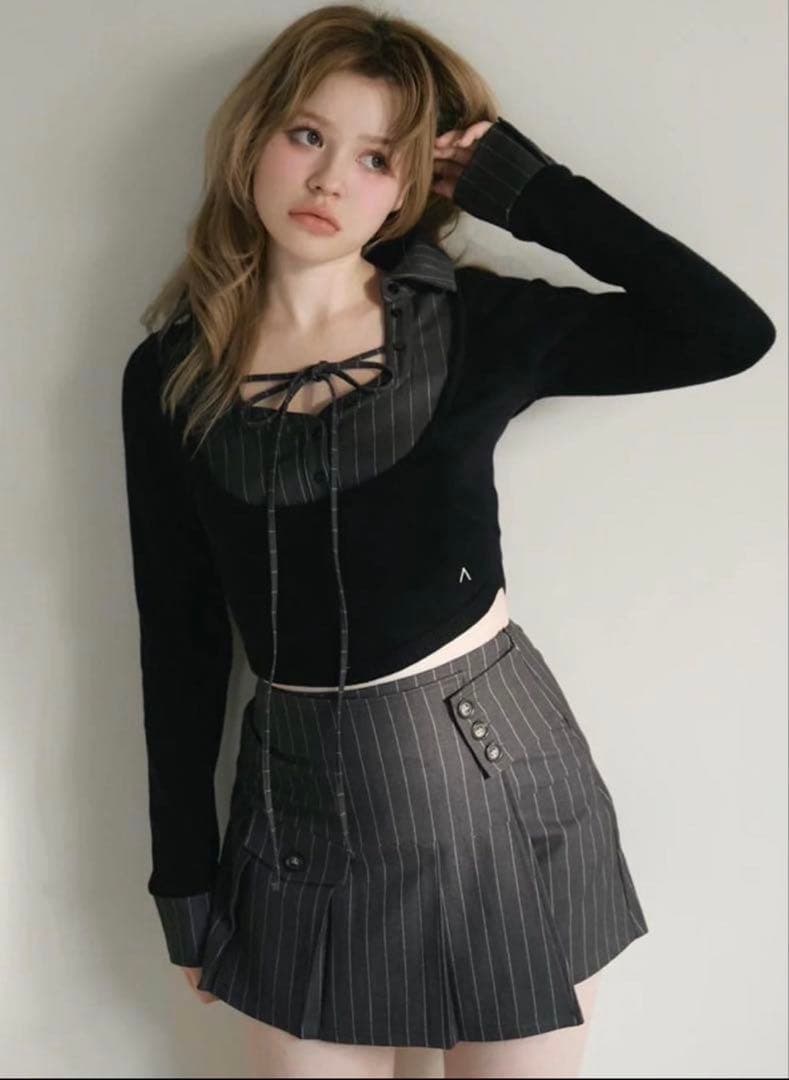 andmary robin girls set up グレー【トップスのみ】