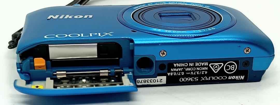 Nikon COOLPIX S3600 青色 デジカメ 充電器、バッテリー付き