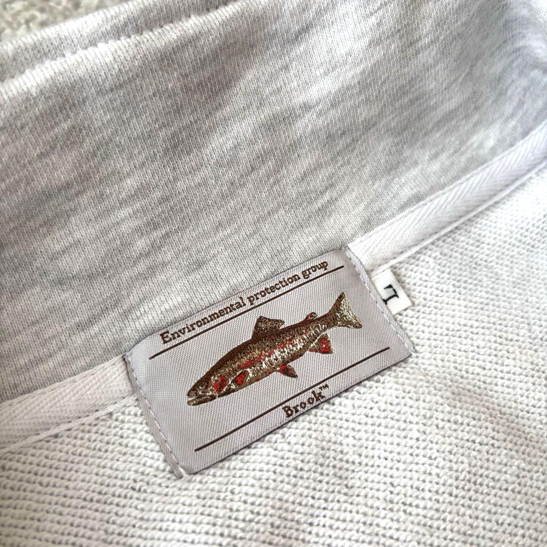 美品✨【Brook】ハーフジップスウェットトレーナー グレー ロゴ刺繍 オーバー