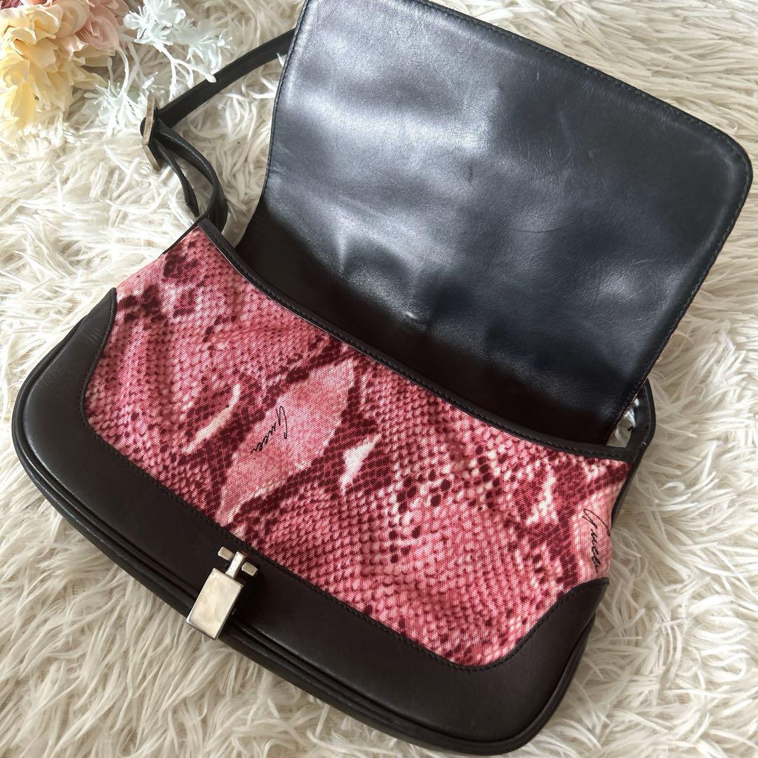 希少✨グッチ GUCCI ジャッキー パイソン柄 ショルダーバッグ 赤