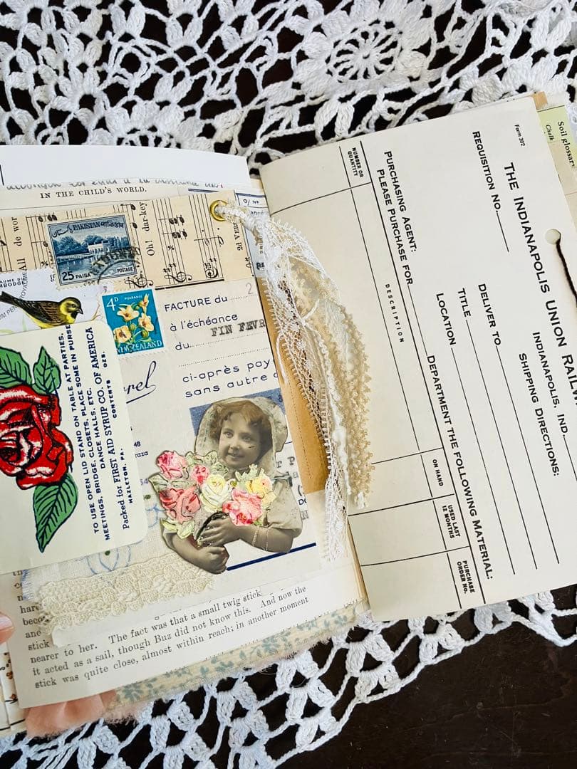 ジャンクジャーナル Junk Journal お花と女の子 ジャンクジャーナル Junk Journal お花と女の子