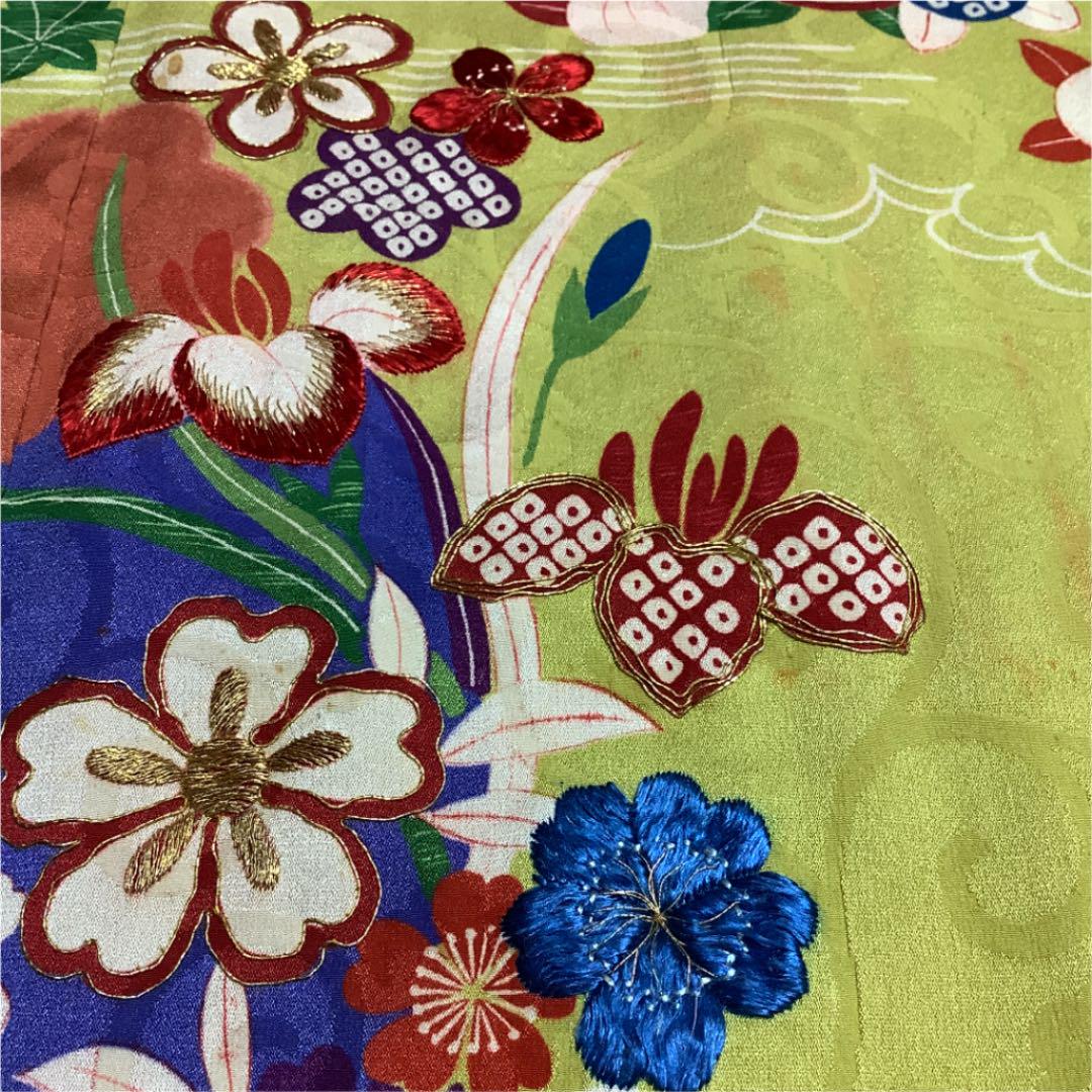 超歓迎格安 値下げ 正絹 袷 刺繍入り 0CFUm-m61678535926 アンティーク 昔きもの 最新作安い