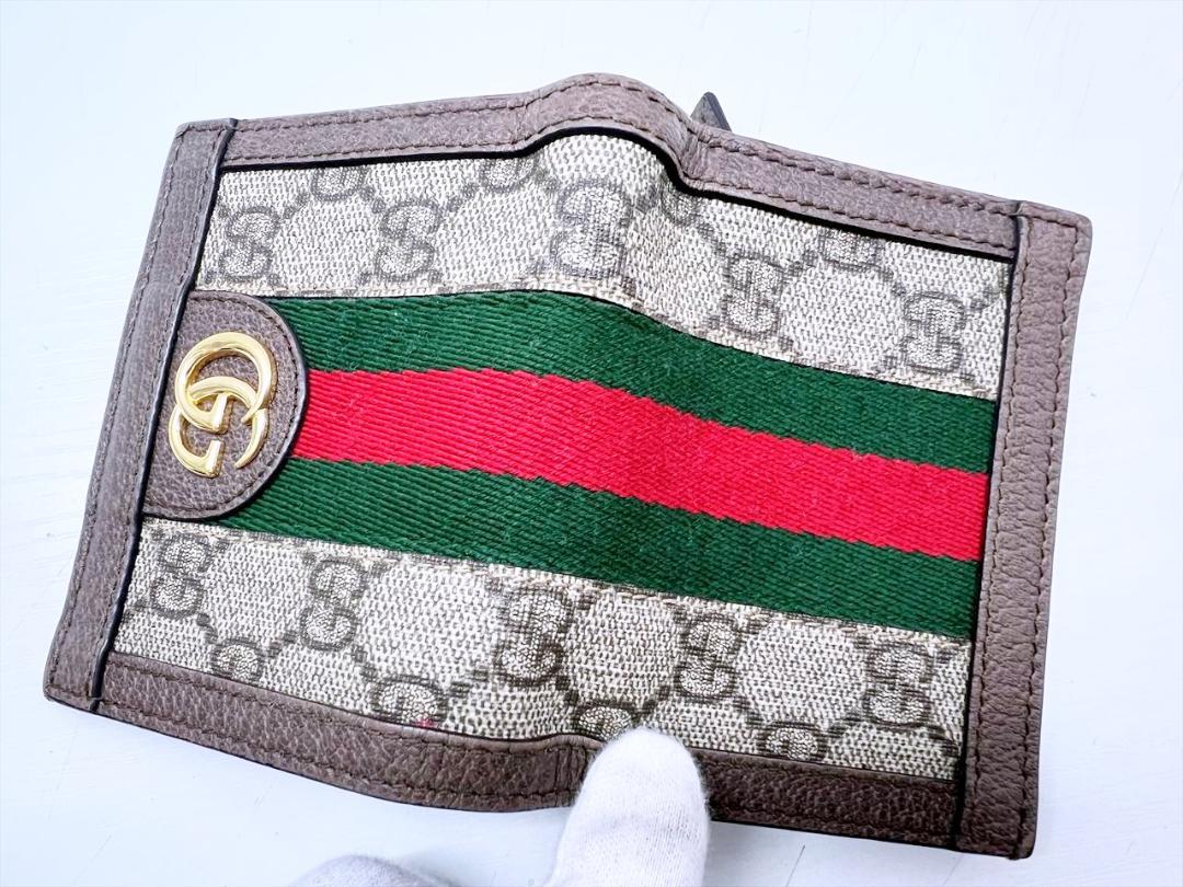 美品　GUCCI　グッチ　オフディア　GGマーモント　財布　コンパクトウォレット