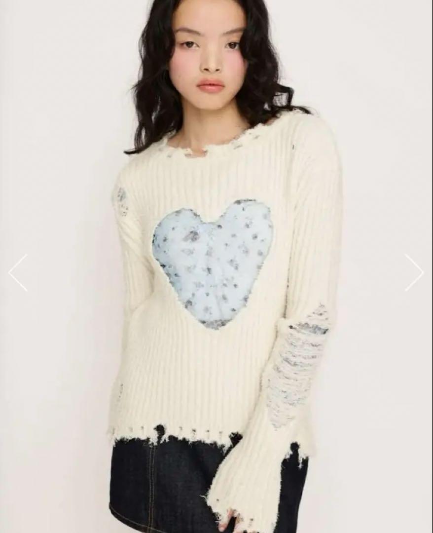 SLY HEART HOLE 2WAY CRUSH トップス