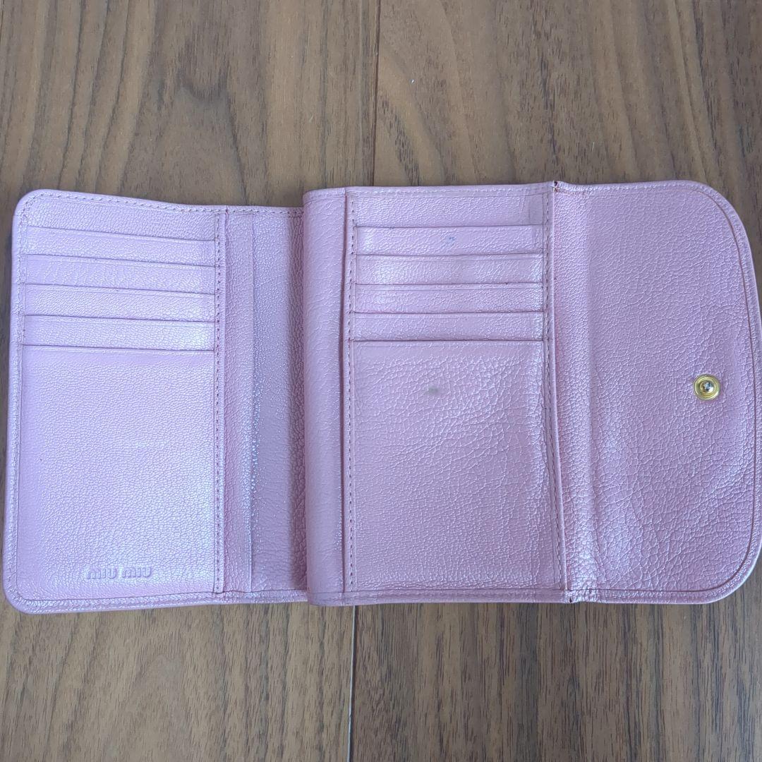 MIU MIU MADRAS ROSA 三つ折り財布 ピンク