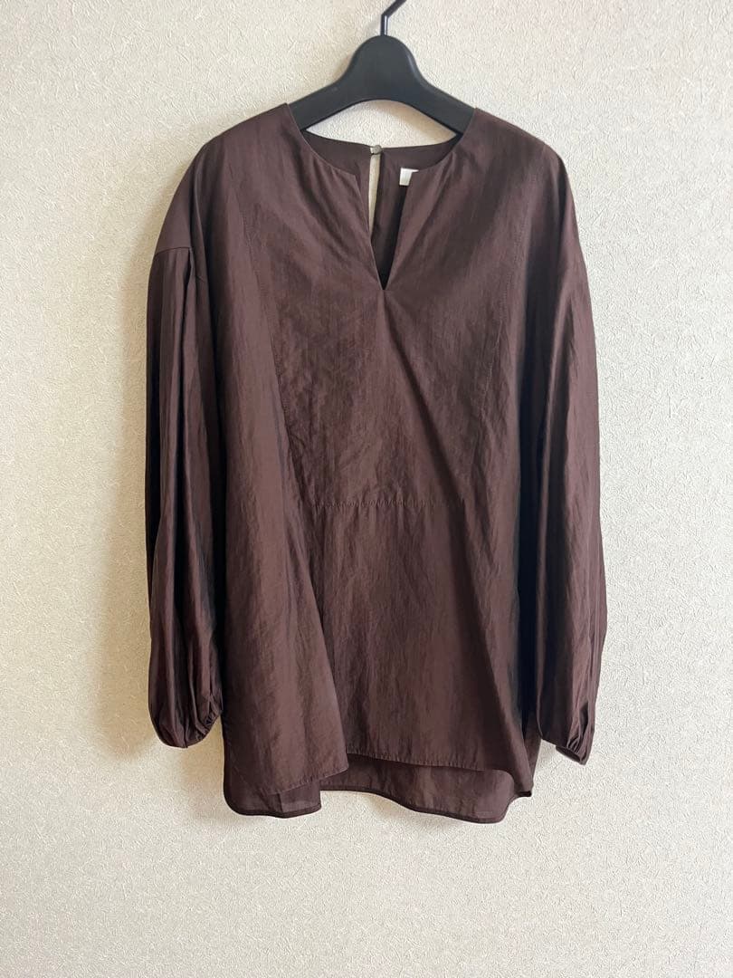 ebure 定価3.7万円　グロスシャンブレーシャツ　　ブラウス　ブラウン