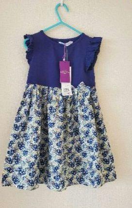★大人気商品★ タルティーヌエショコラ ワンピ リバティ花柄 ブルー 新品未使用 ワンピース