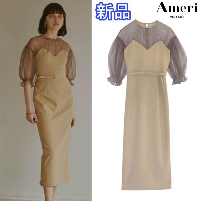 新品 AMERI AIRY SLEEVE TIGHT DRESS