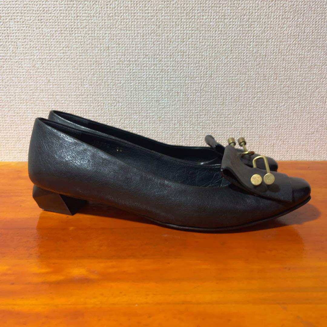 ❀美品 ラボキゴシワークス 黒 ブラック 24cm パンプス