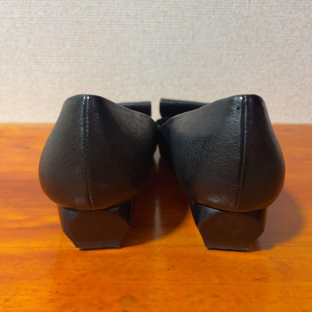 ❀美品 ラボキゴシワークス 黒 ブラック 24cm パンプス